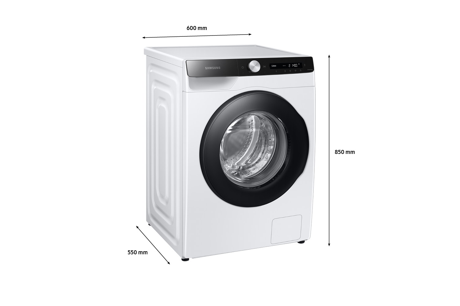 8.5kg BubbleWash™ Front Load Smart Washer with Steam Wash Cycle 