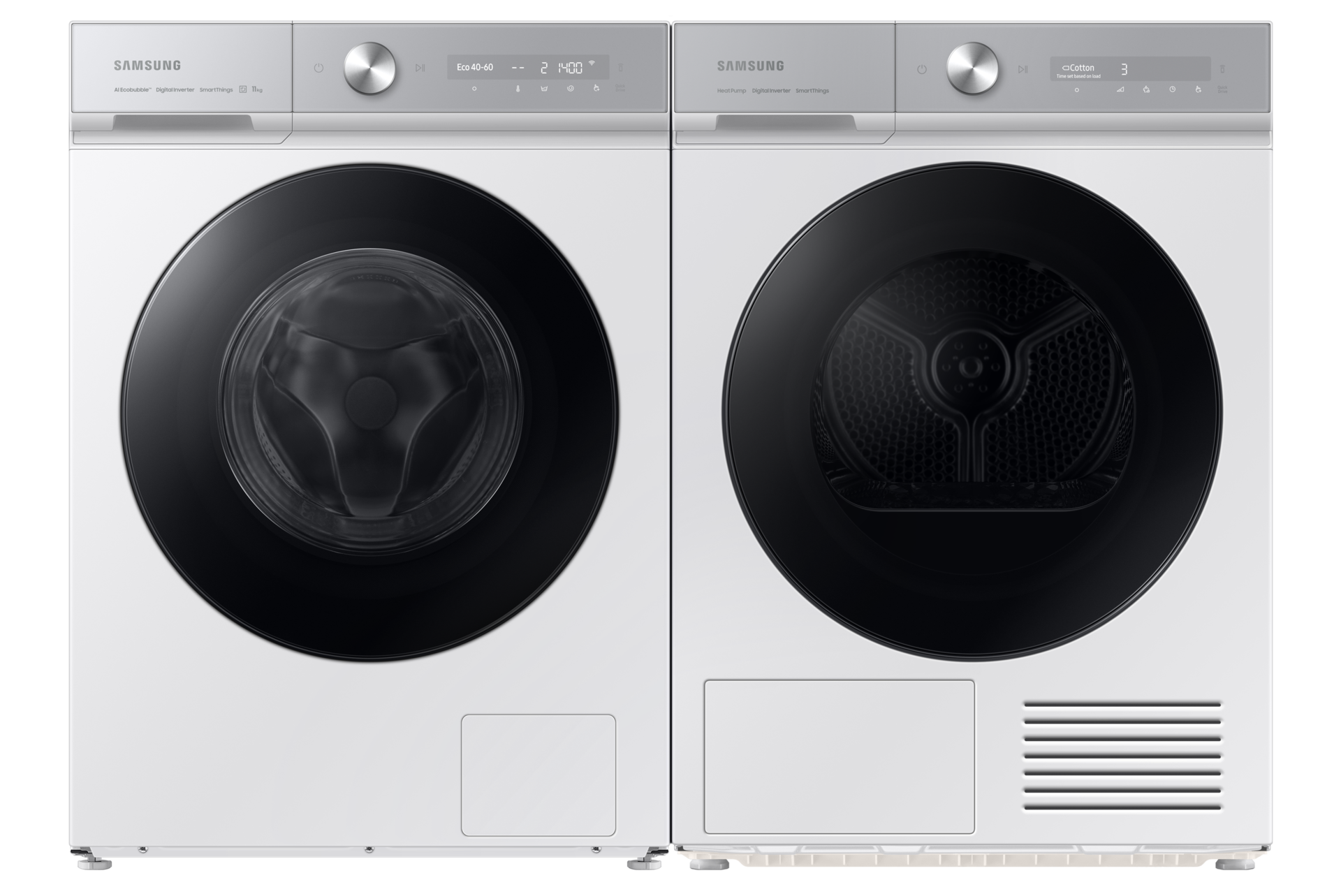9kg DV9400B Dryers with A+++ Energy Efficiency and AI Dry Front-Pair White 