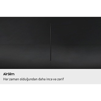 QLED televizorunun profil görünüşü onun ultra incə dizaynını göstərir.