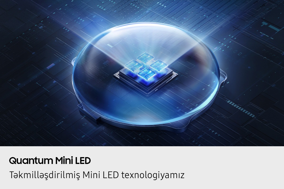 Şəffaf günbəzin içərisində dörd Mini LED nümayiş olunur. LED-lər açılır və mavi rəngdə parıldayır, günbəzdən keçən işıq şüası yayır.