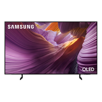 {size}" OLED S85F 4K Samsung Vision AI Smart TV (2025) Front2 Black 