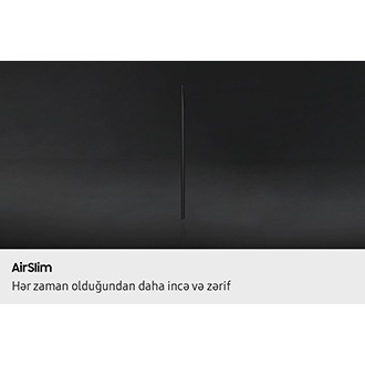 Neo QLED televizorunun profil görünüşü onun ultra incə dizaynını göstərir.