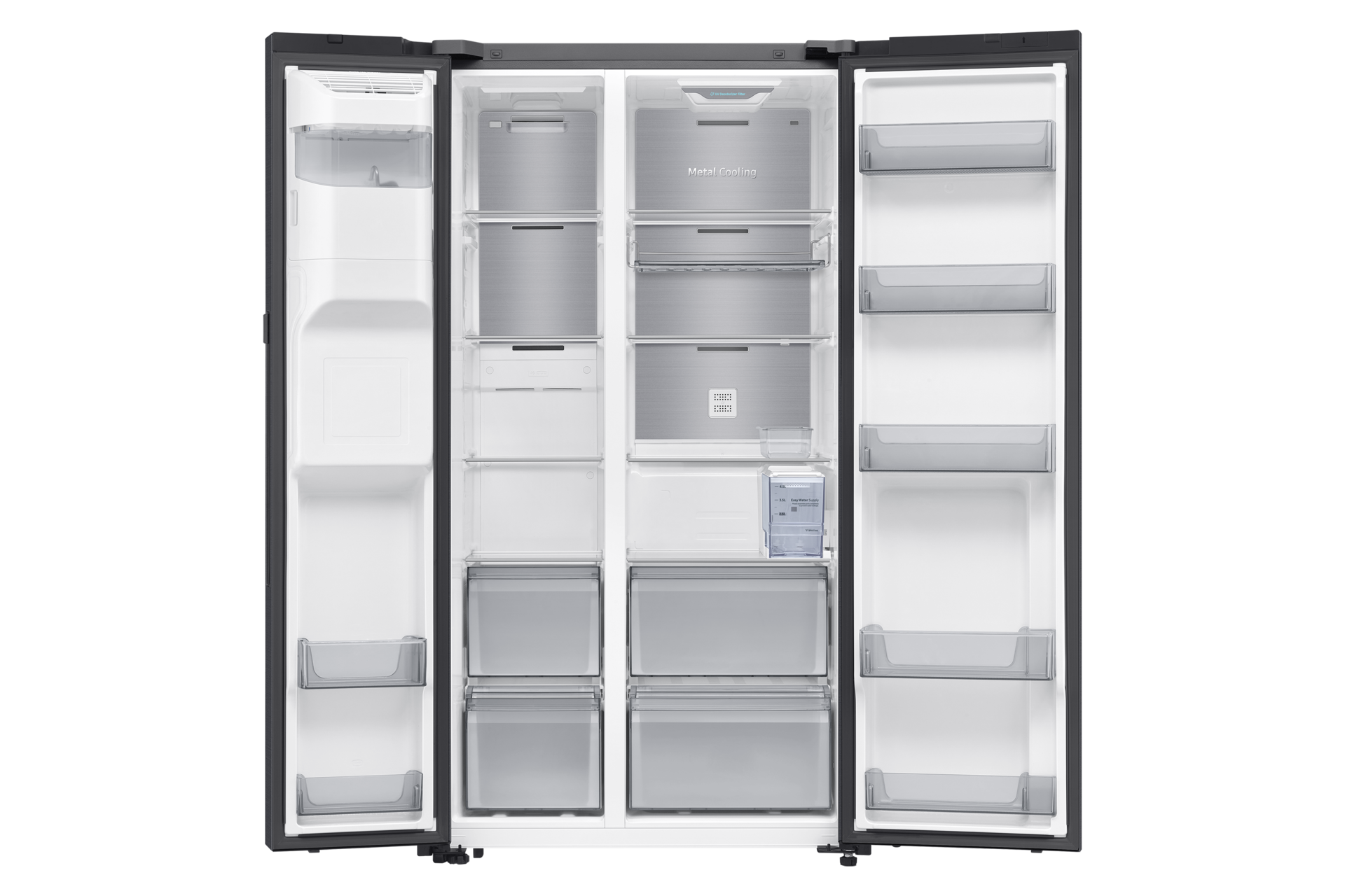 Bespoke AI Refrigerator SBS AI Home Refrigerator SBS AI Home SBS AI Home Front-Open-without-food Black Doi 