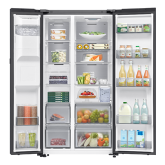 Bespoke AI Refrigerator SBS AI Home Refrigerator SBS AI Home SBS AI Home Front-Open-With-food Black Doi 