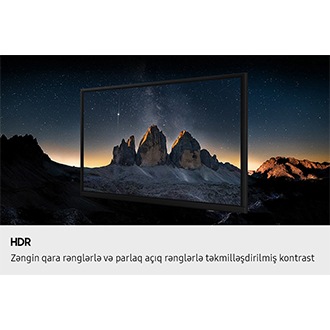 HDR-də ekranda gecə səmasına qarşı dağlıq mənzərə göstərilir.