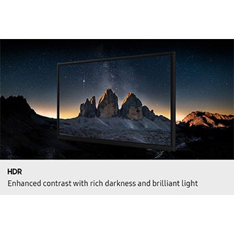 HDR-də ekranda gecə səmasına qarşı dağlıq mənzərə göstərilir.