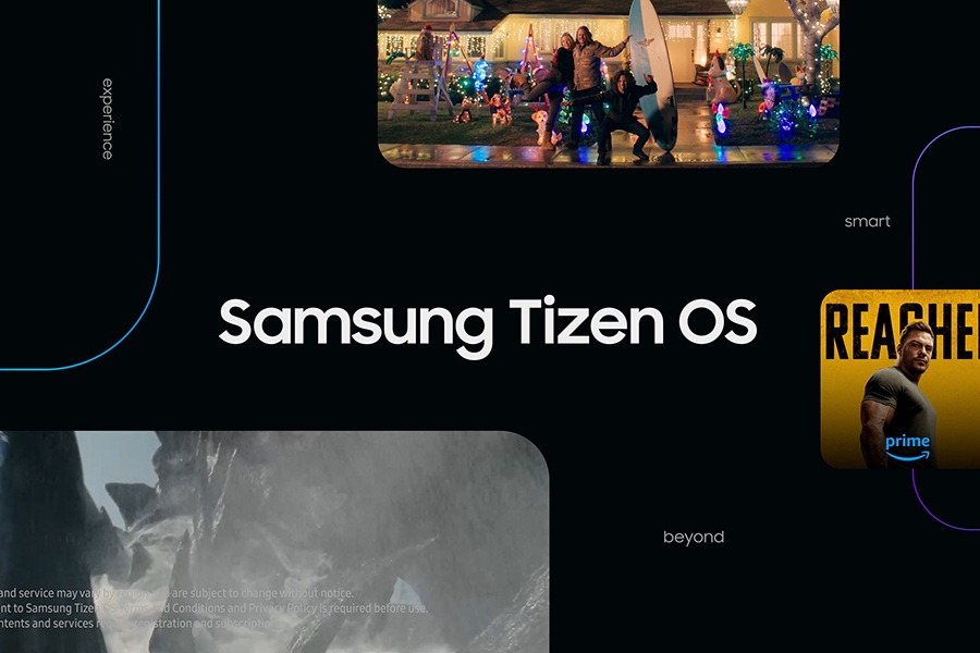Samsung Tizen OS ekranı məzmun seçimlərini göstərir.