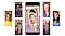 Nekoliko ekrana Galaxy A33 5G, od kojih je najveći u sredini i on prikazuje ženu koja koristi Okvir s pokretnim neonom, prikazuje nekoliko drugih osoba koje koriste Zabavni način rada da isprobaju različite Snapchat objektive koji primjenjuju razne filtere na njihovim licima i pozadini. Drugi korisnici koriste filtere koji dodaju sljedeće efekte na izraze lica i pozadinu: Kaubojske šešire, crne sunčane naočare i crnu bradu, komično povećavanje usta u stranu, bijela i ružičasta srca u pozadini kao i ružičastu traku za glavu, ružičaste zečije uši i svjetlucava svjetla u pozadini, i još mnogo više.