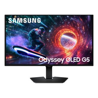 27" Odyssey OLED G5 G50SF QHD 180Hz Gaming Monitor Front2 Black 