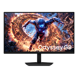 32-inčni Odyssey G8 G80HS 6K 165Hz / 3K 330Hz gejming monitor sprijeda crni