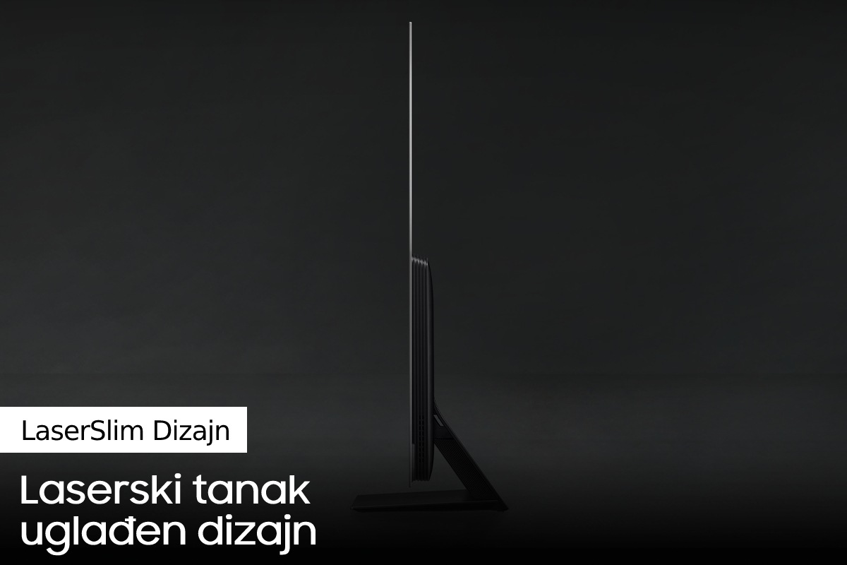 Pogled iz profila na OLED TV S95B pokazuje ultratanak dizajn OLED TV LaserSlim