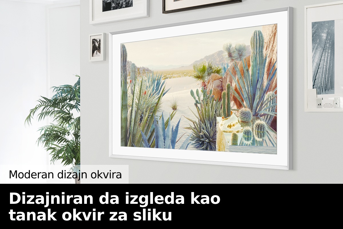 The Frame visi na zidu pored uokvirenih slika pa i on izgleda kao slika na zidu. 
