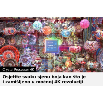 Crystal UHD BU8000 ima Crystal procesor 4K, ki pametno izboljša kakovost slike