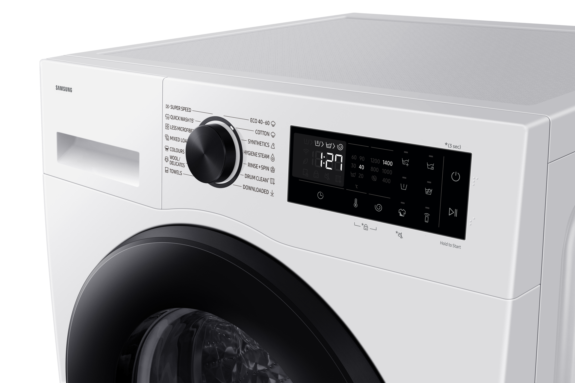 Laundry WW5000F with SmartThings AI Energy mode and Grade A Energy Efficiency Panel-Control White 