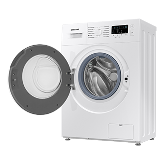 6kg WW3000AM Front loading Washer with Digital Inverter Technology and Hygiene Steam R-Perspective-Open White 