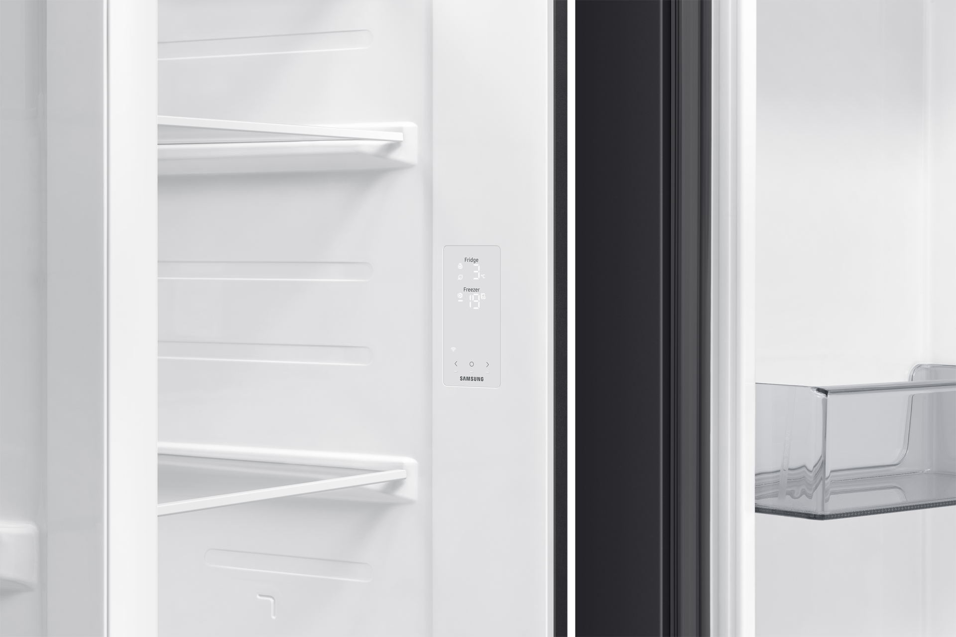 Bespoke AI Refrigerator SBS AI Energy mode Detail-Display Clean Black 