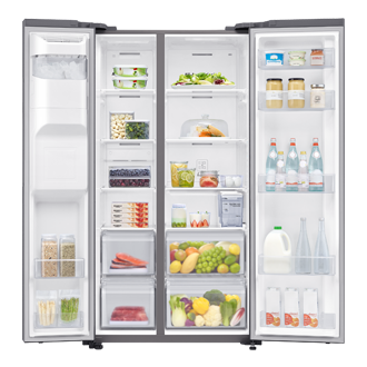 RS5000RC SBS with All-around Cooling Front-Open-With-Food Silver 