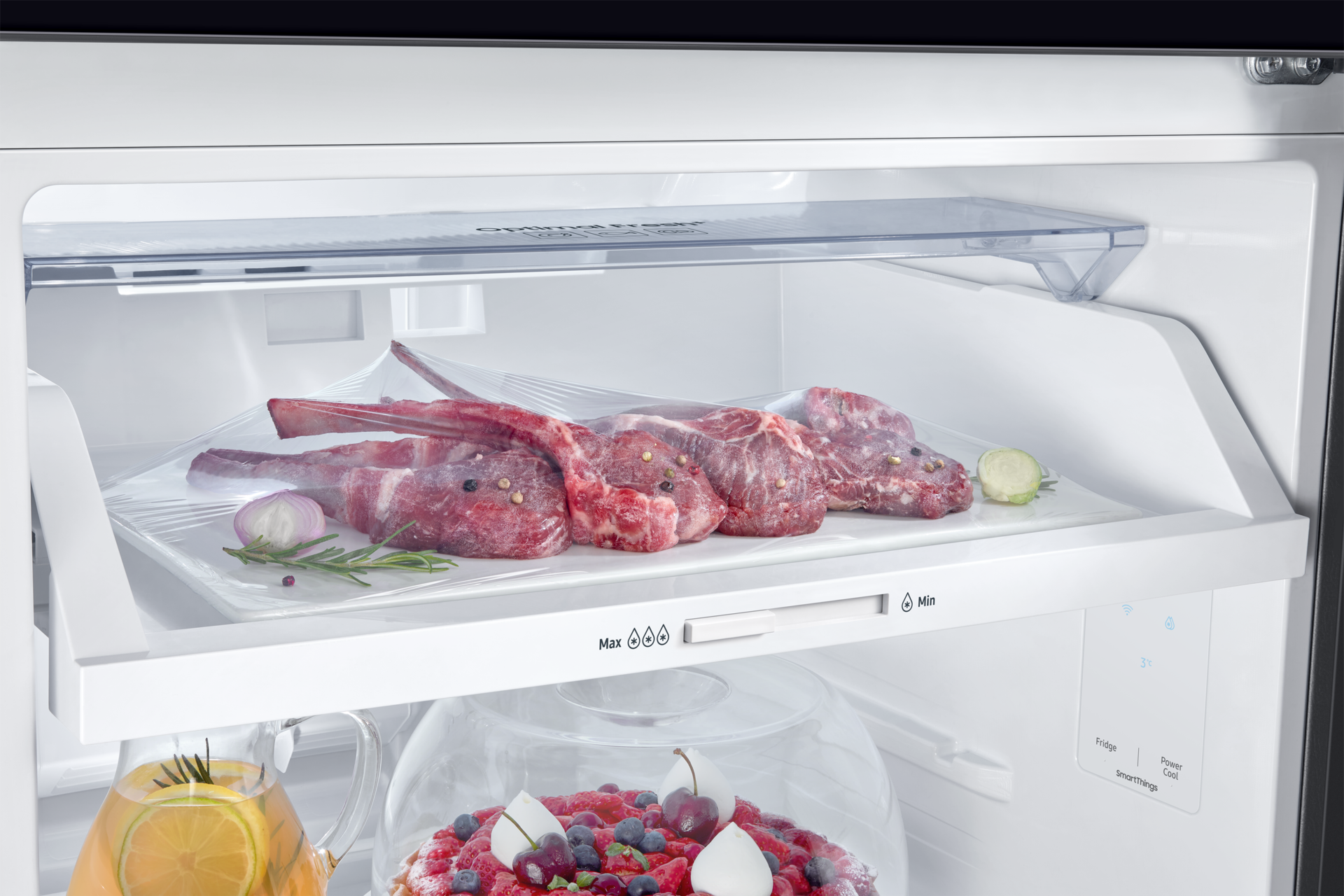 RT5300C Top Mount Freezer Refrigerators with Bespoke Design Detail-Optimal-Fresh Clean Black 