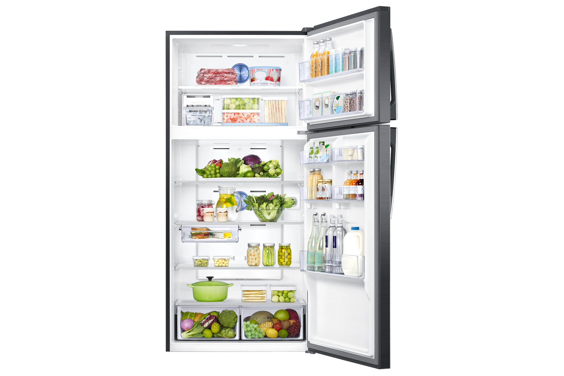 RT7000K Top Freezer with  Twin Cooling Plus™, 620L Front-Open-With-Food Black 