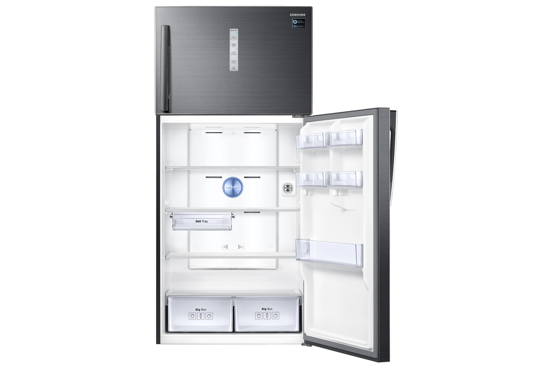 RT7000K Top Freezer with  Twin Cooling Plus™, 620L Front-Bottom-Open Black 