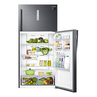 RT7000K Top Freezer with  Twin Cooling Plus™, 620L Front-Bottom-Open-With-Food Black 