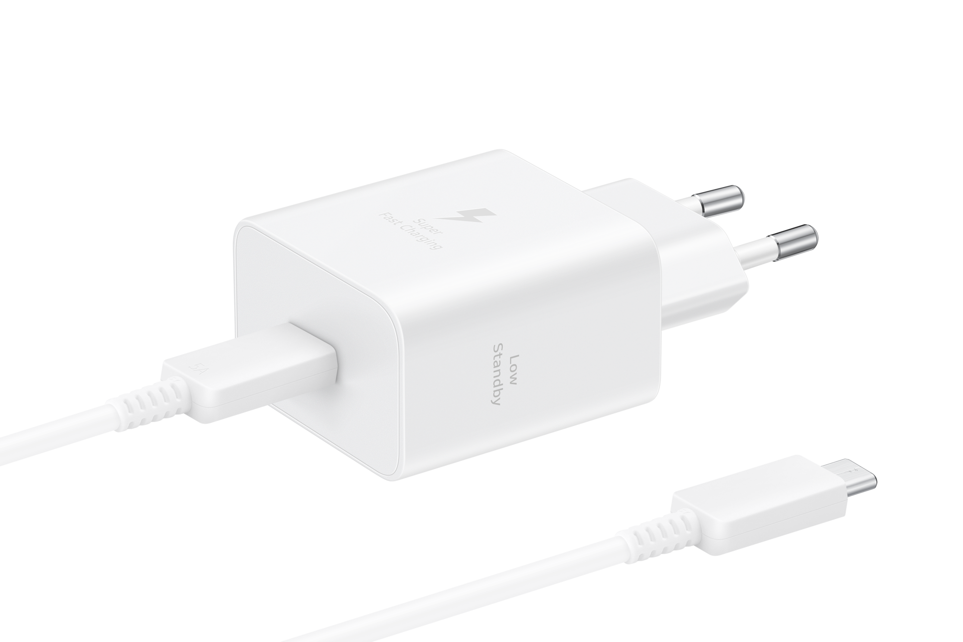Galaxy 45W Power Adapter White L-Perspective White 