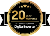 20 jaar garantie op de Digital Inverter compressor