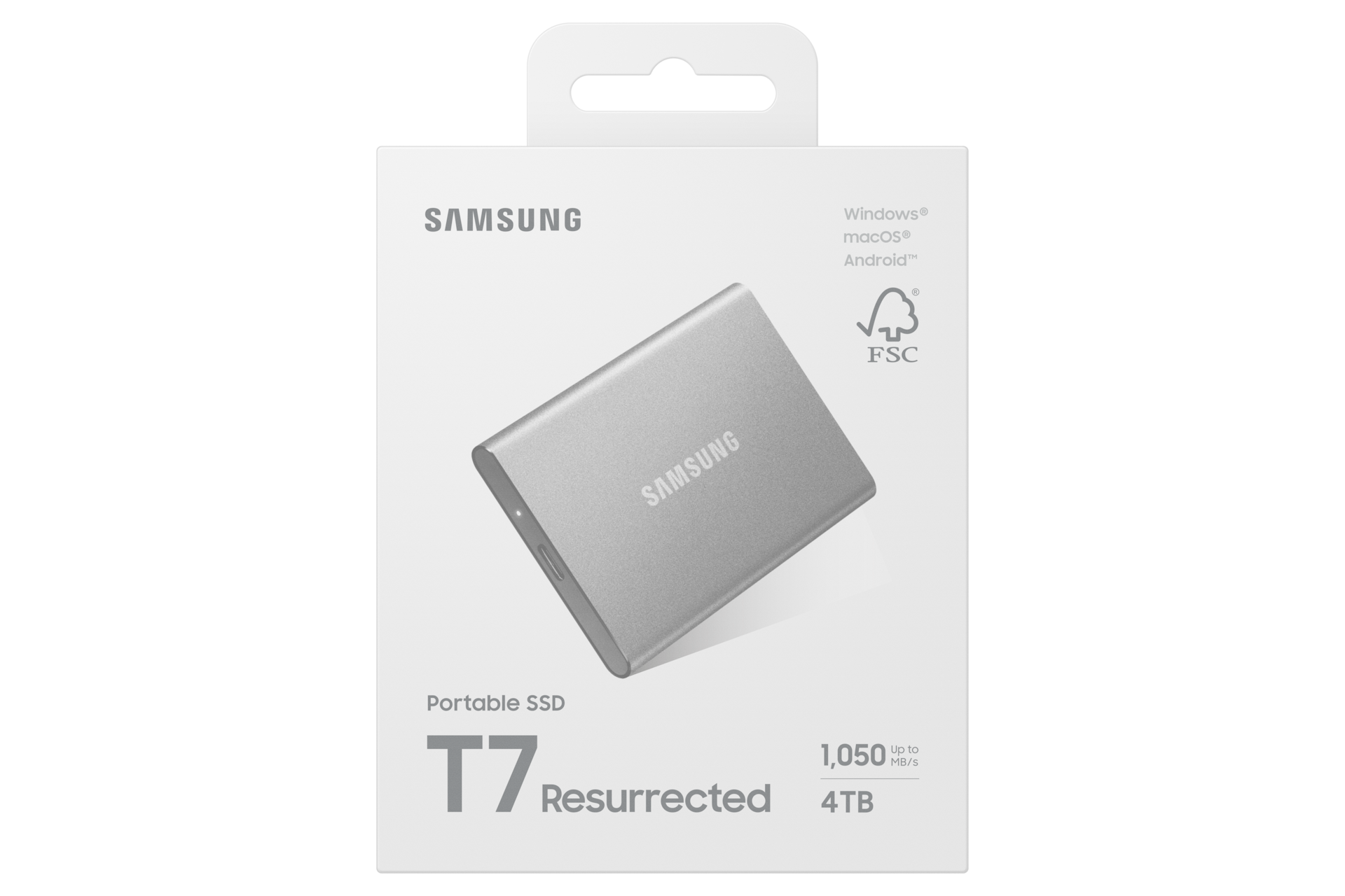 Portable SSD T7 Resurrected PKG-Front Silver 