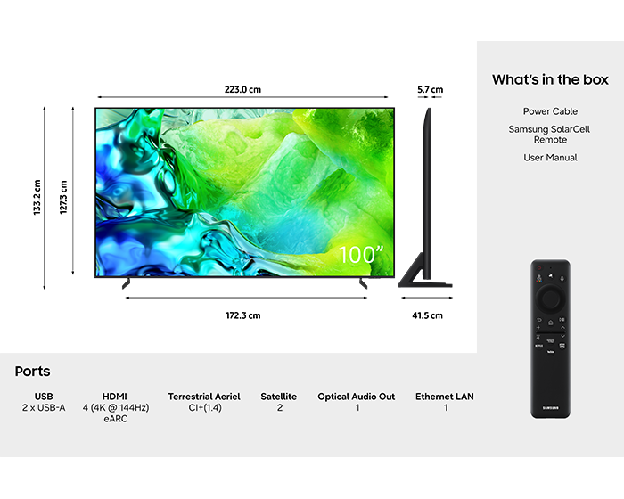 100" Neo QLED QN80H 4K Samsung Vision AI Smart TV (2026) Titanium Black