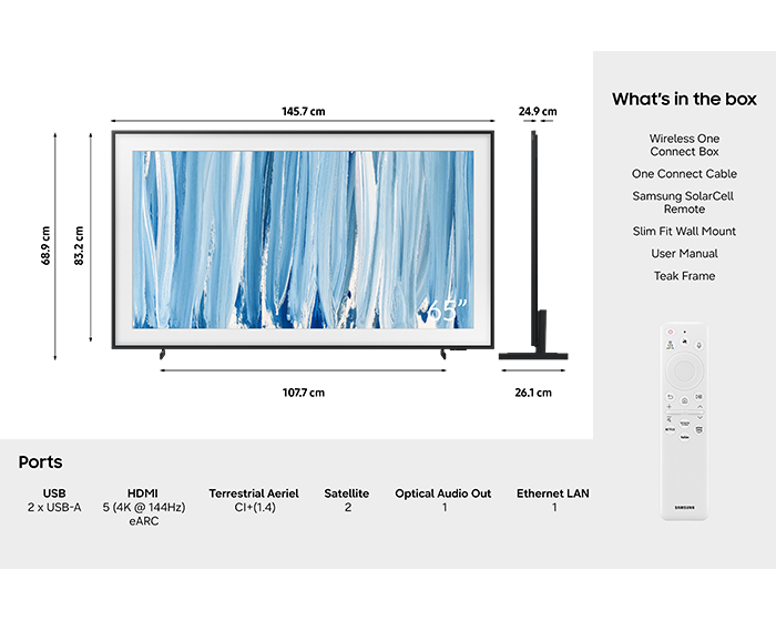 65" The Frame LS03HW Pro Vision AI Smart TV (2026) Black