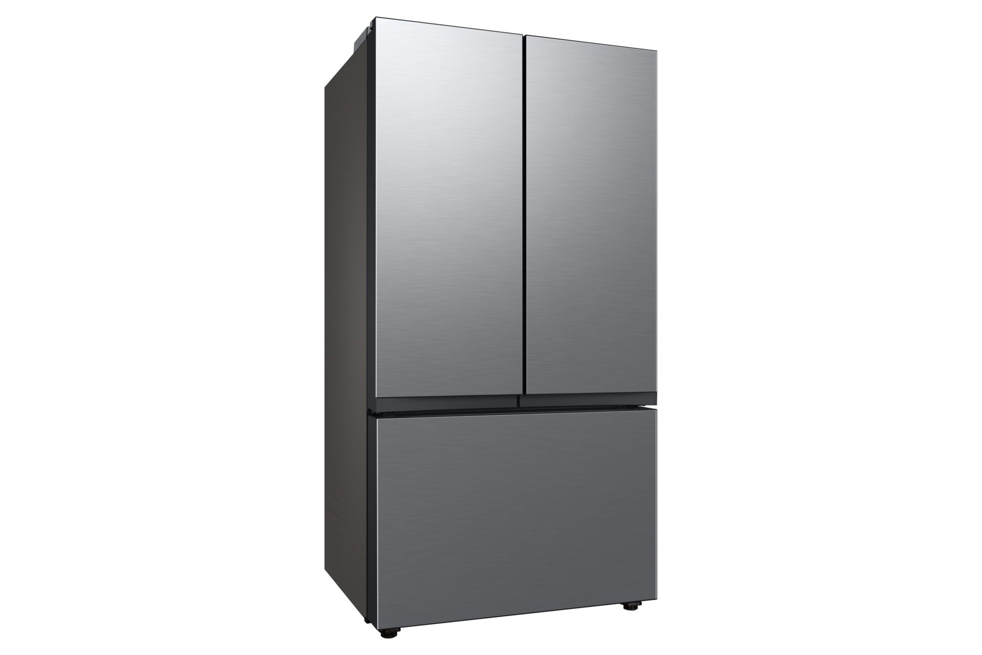 BESPOKE RF8000BC 3 Door French Door Refrigertor with Beverage Center L-Perspective Silver 