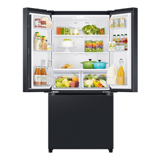 RF5000C French Door Refrigerators with SmartThings Front-Open-With-Food Black 