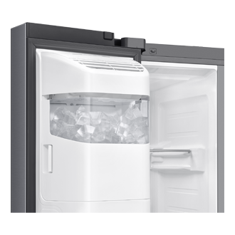 Bespoke AI Refrigerator SBS Auto Open Door Detail-IceMaker Silver 