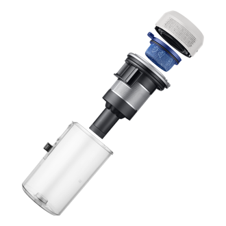 Jet 85S Stick VC 250W / 60 Min. 2.43kg with the Slim LED Brush Dust-Bin-Detail3 Satin Greige 