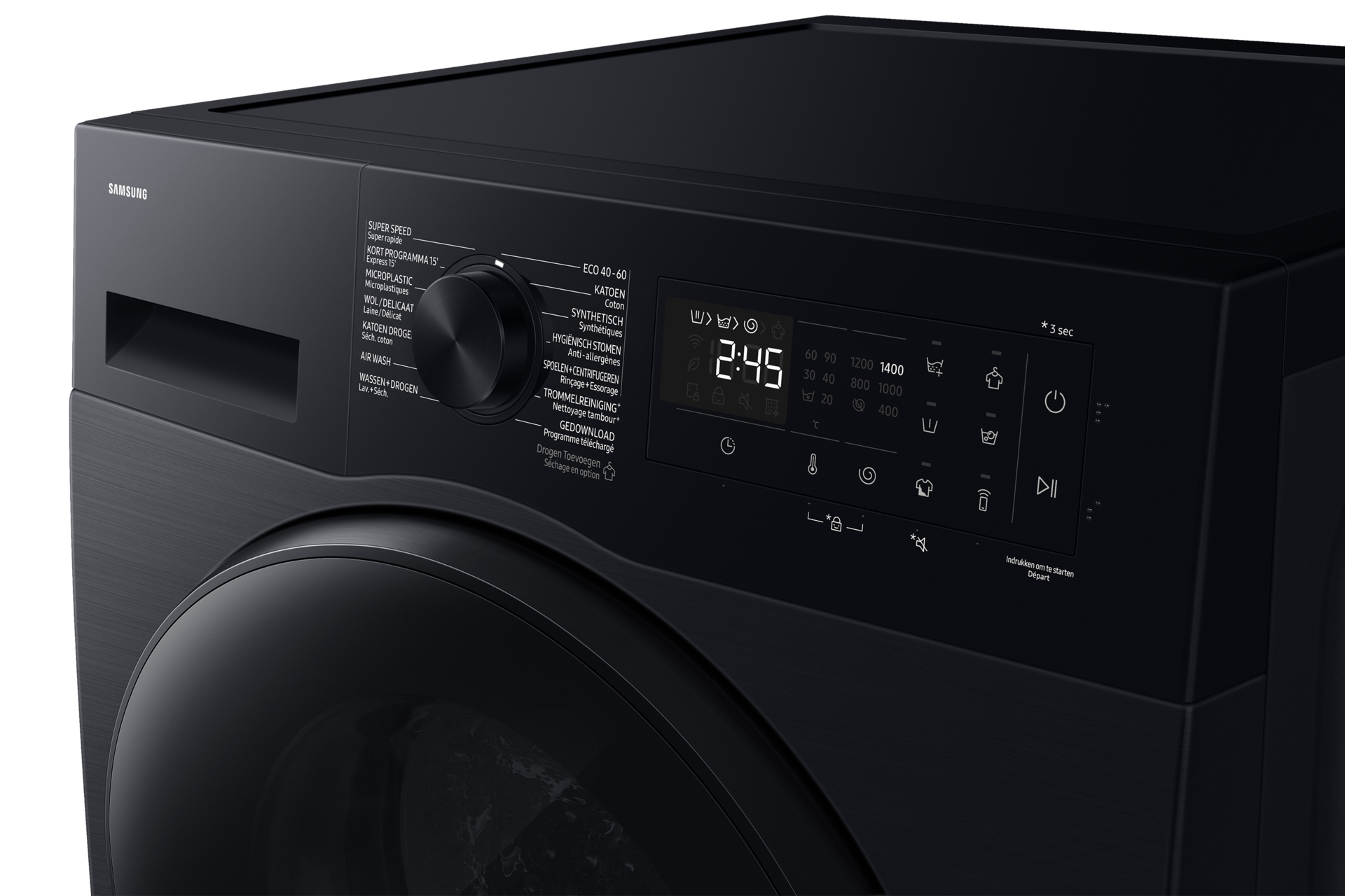Was-Droogcombinatie AI Ecobubble™ 5000-serie 9kg / 6kg  Panel-Control Black 