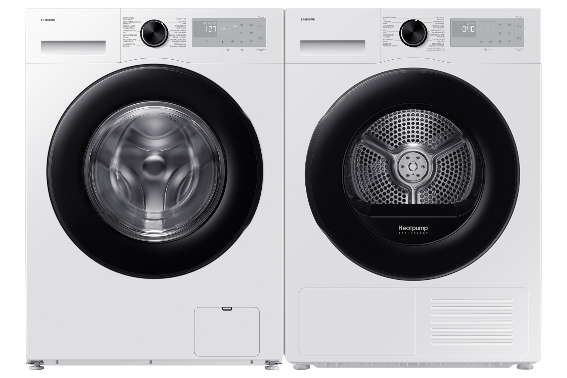 10kg Wasmachine 5000-serie - AI Ecobubble™ met zilver display Front-Pair White 