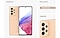4. Galaxy A53 5G en Awesome Peach, vu sous plusieurs angles pour montrer le design : arrière, avant, latéral et gros plan sur l'appareil photo arrière. Texte disant Sweetest Color, Slim & Symmetric, Ambient EDGE.