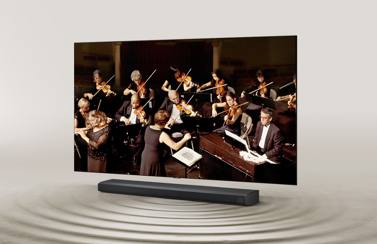 Q soundbar dan TV, keharmonian yang sempurna