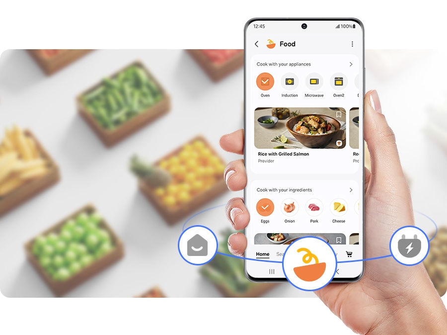 A person is using the SmartThings Food and can be offered recipes.