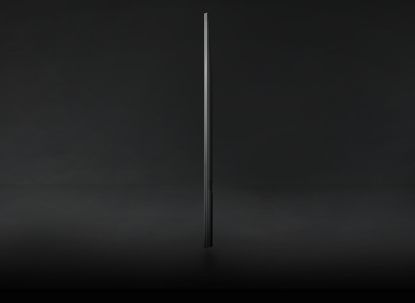 Profile view of TV shows ultra slim design of TV AirSlim.