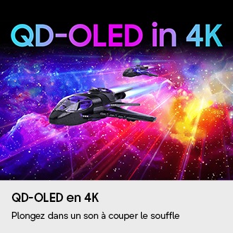QD-OLED en 4K. Plongez dans un son à couper le souffle. Vaisseau spatial volant dans l'espace.