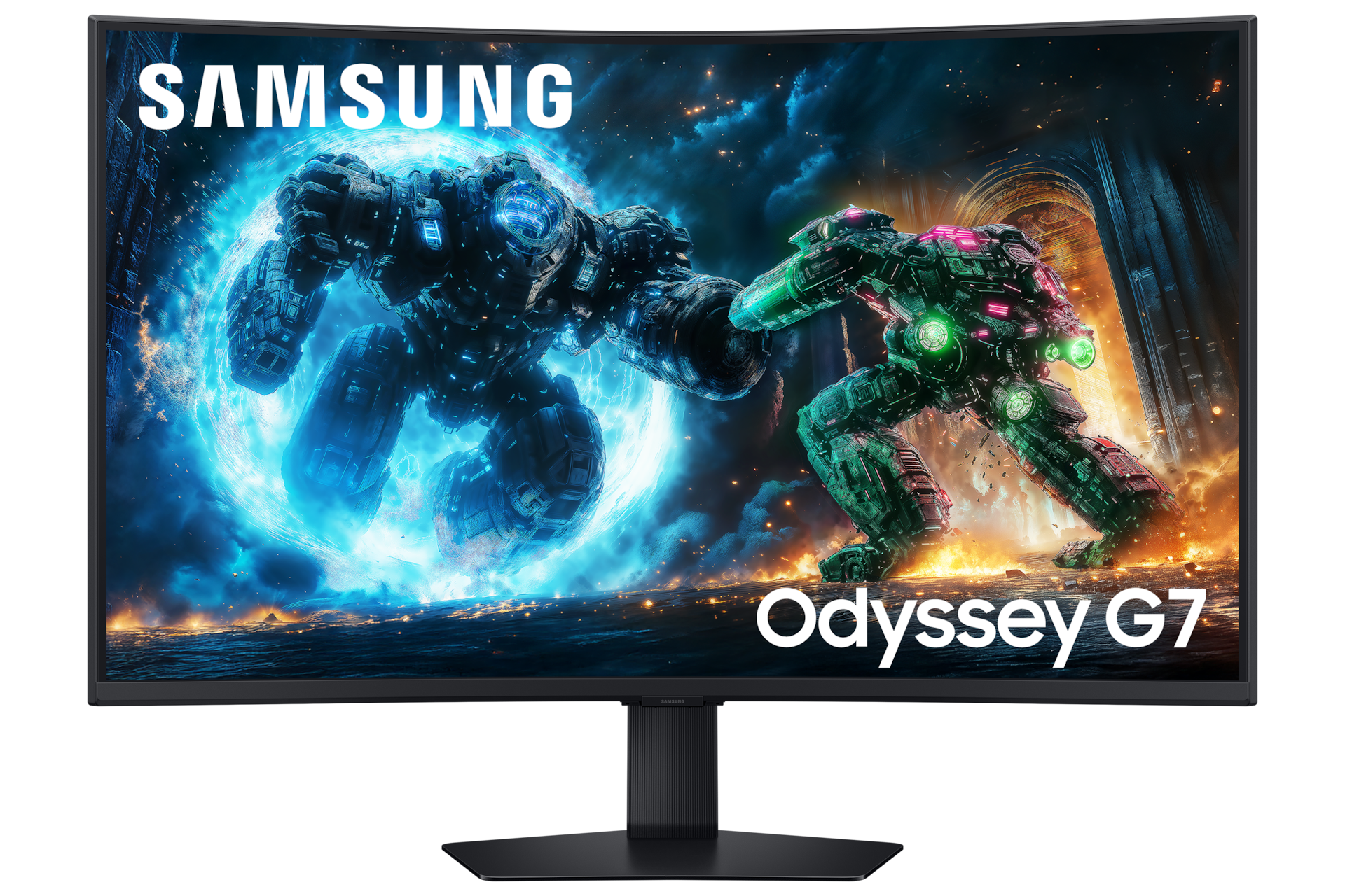 37" Odyssey G7 G75F UHD 165Hz Curved Gaming Monitor Front2 Black 