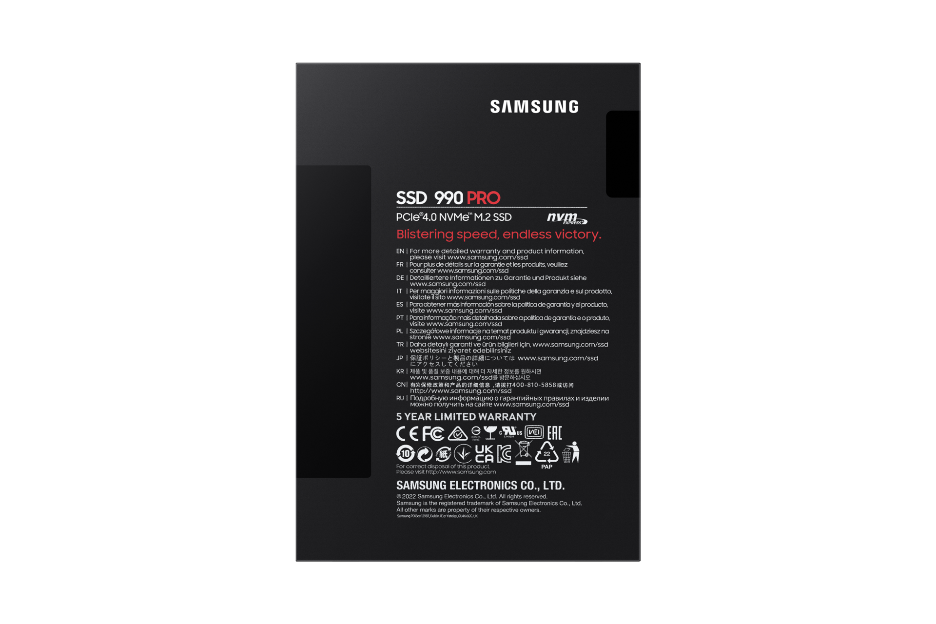 990 PRO PCIe 4.0 M.2 SSD PKG-Back Black 