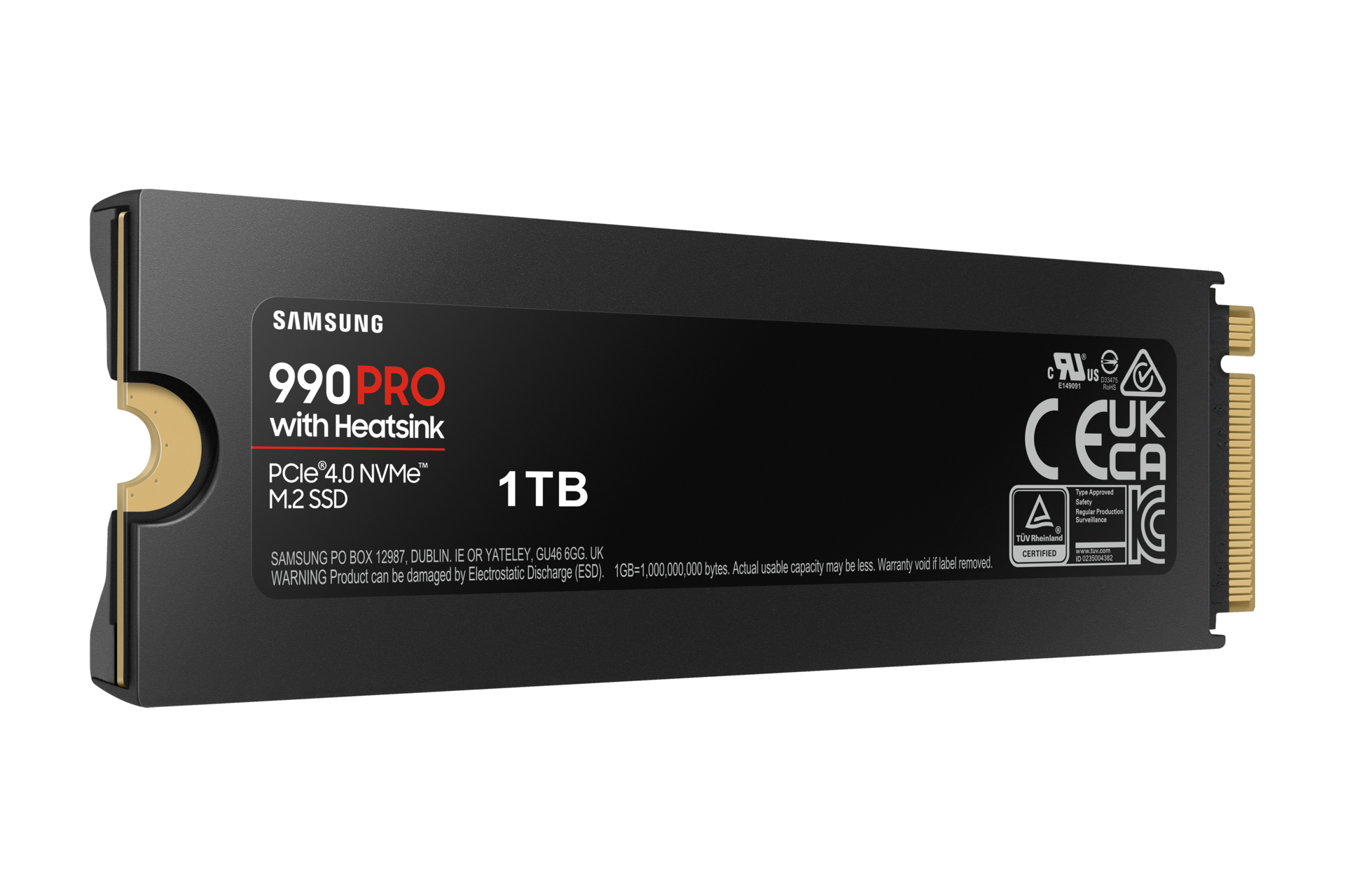 990 PRO with Heatsink PCIe 4.0 M.2 SSD L-Perspective-with-Label Black 