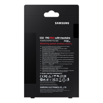990 PRO with Heatsink PCIe 4.0 M.2 SSD PKG-Back Black 