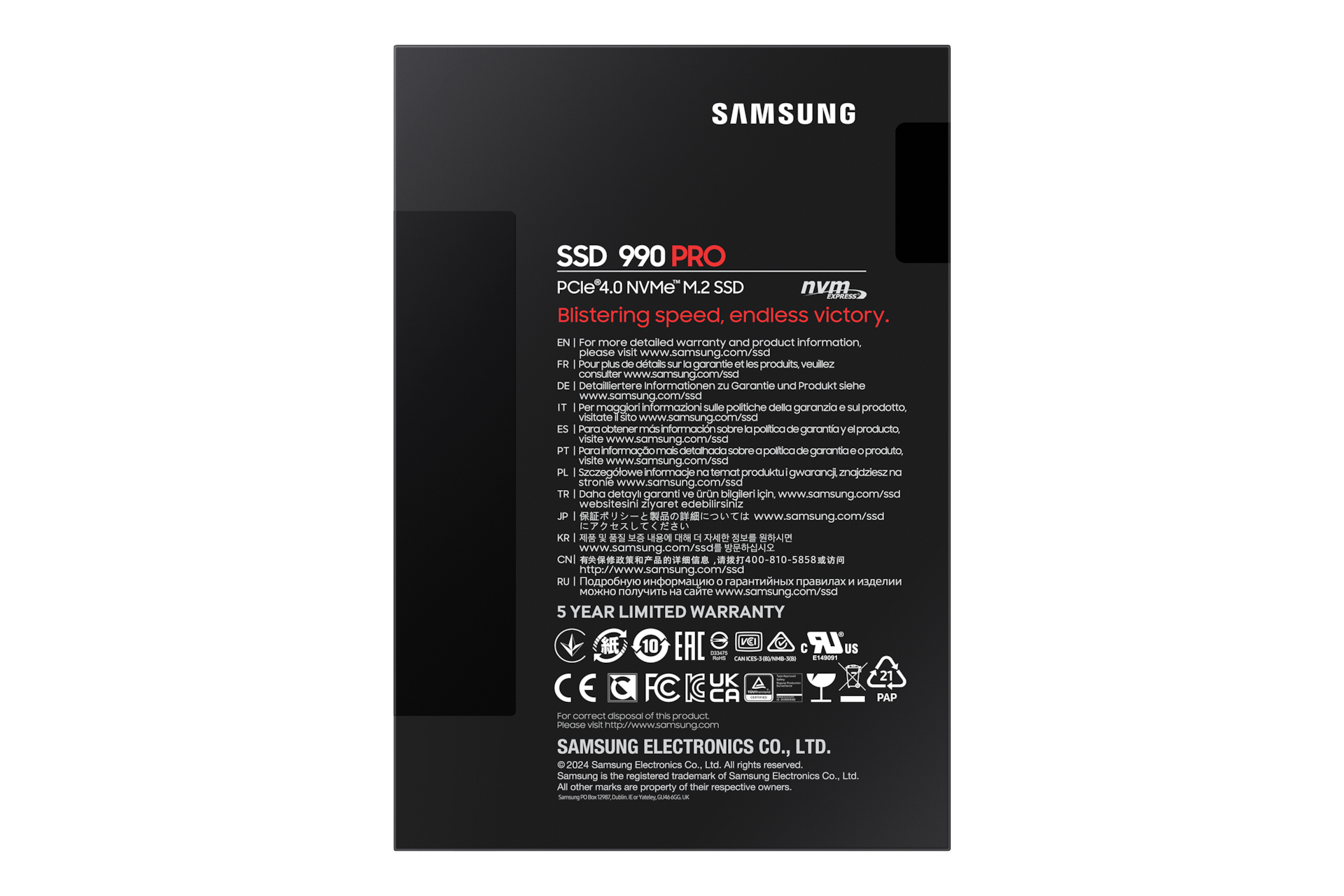 990 PRO PCIe 4.0 M.2 SSD PKG2-Back-Olympic- Black 