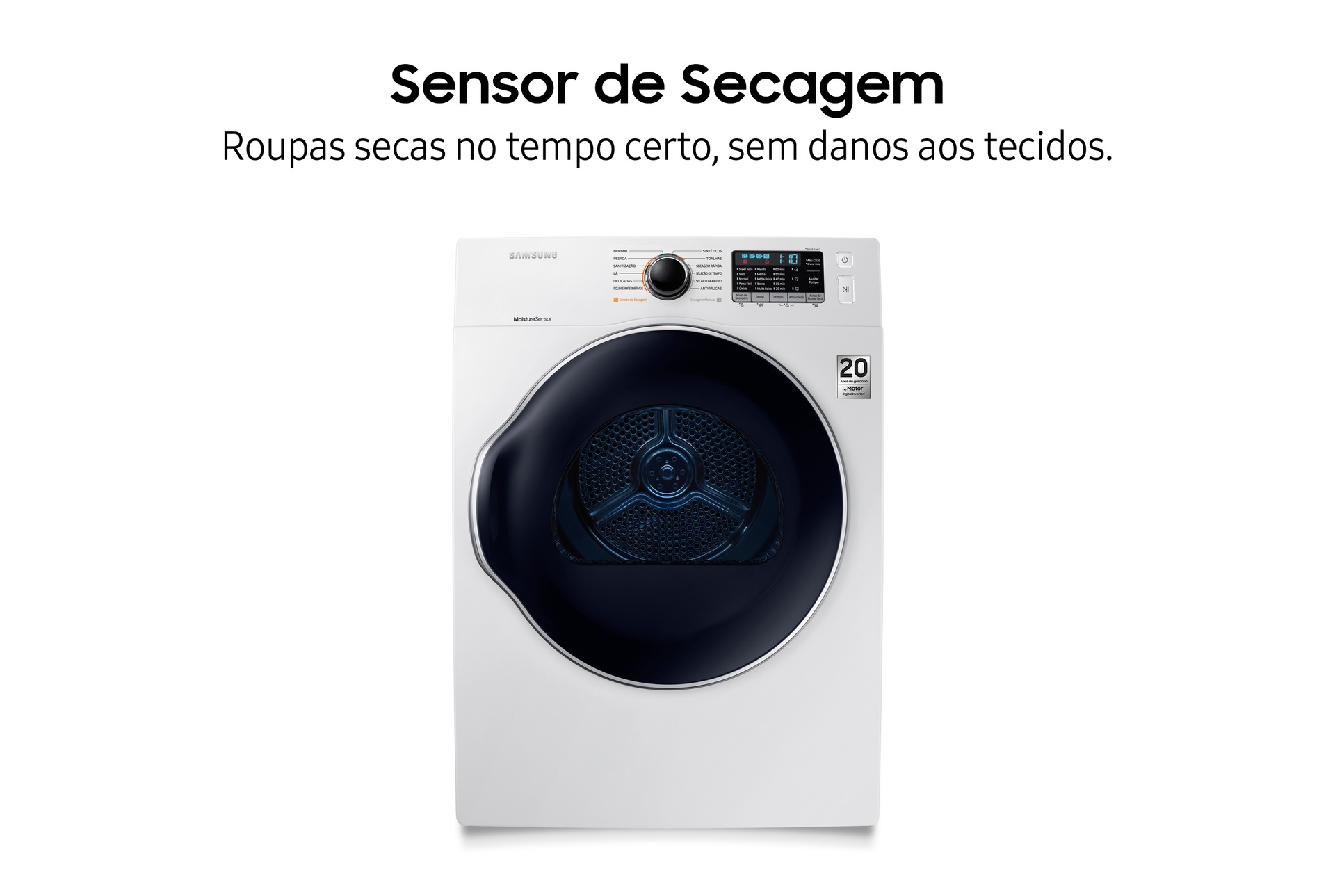 Secadora Samsung DV6800 Elétrica Porta Crystal Blue DV12K6800EW Branca