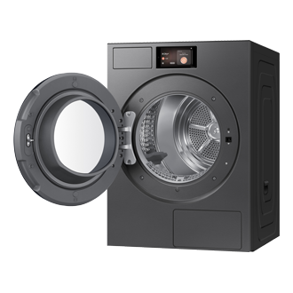 Bespoke AI Laundry Dryer with Hybrid Heat Pump R-Perspective-Open Gray 