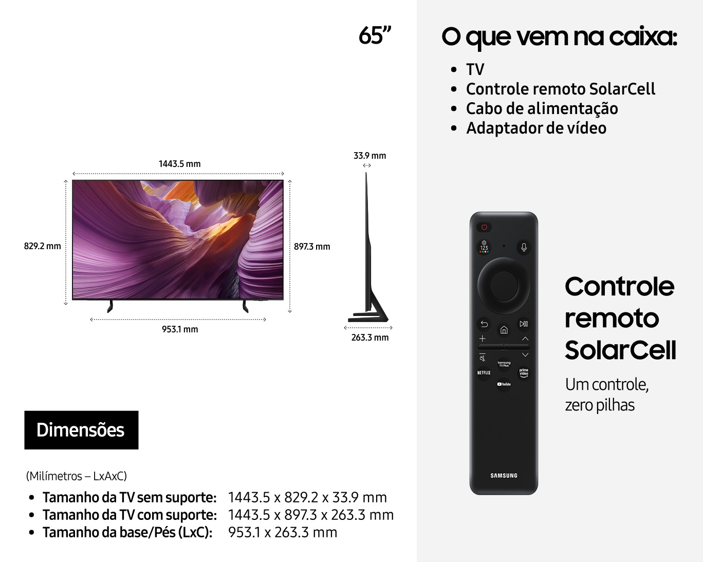 Combo Vision AI TV 65" OLED 4K S85F + Music Frame LS60D Preto