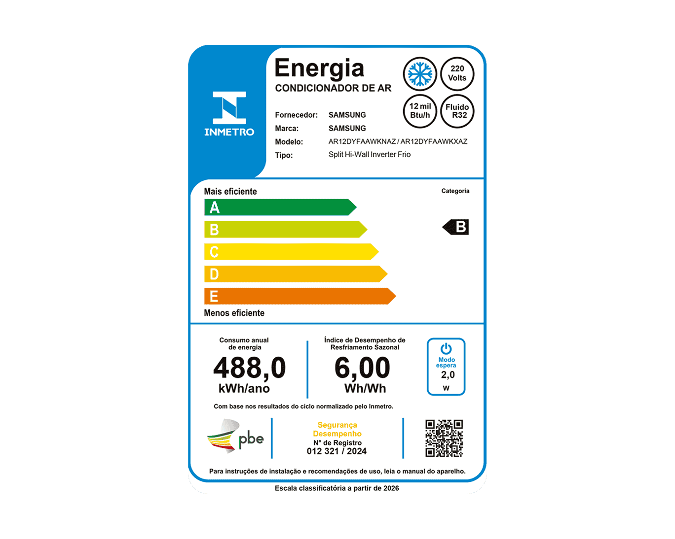 Ar-condicionado Split Inverter WindFree™ AI Wi-Fi 12000 BTU Frio White